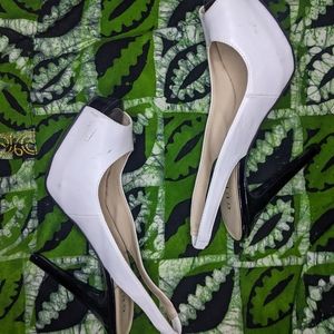 White slings back high heel